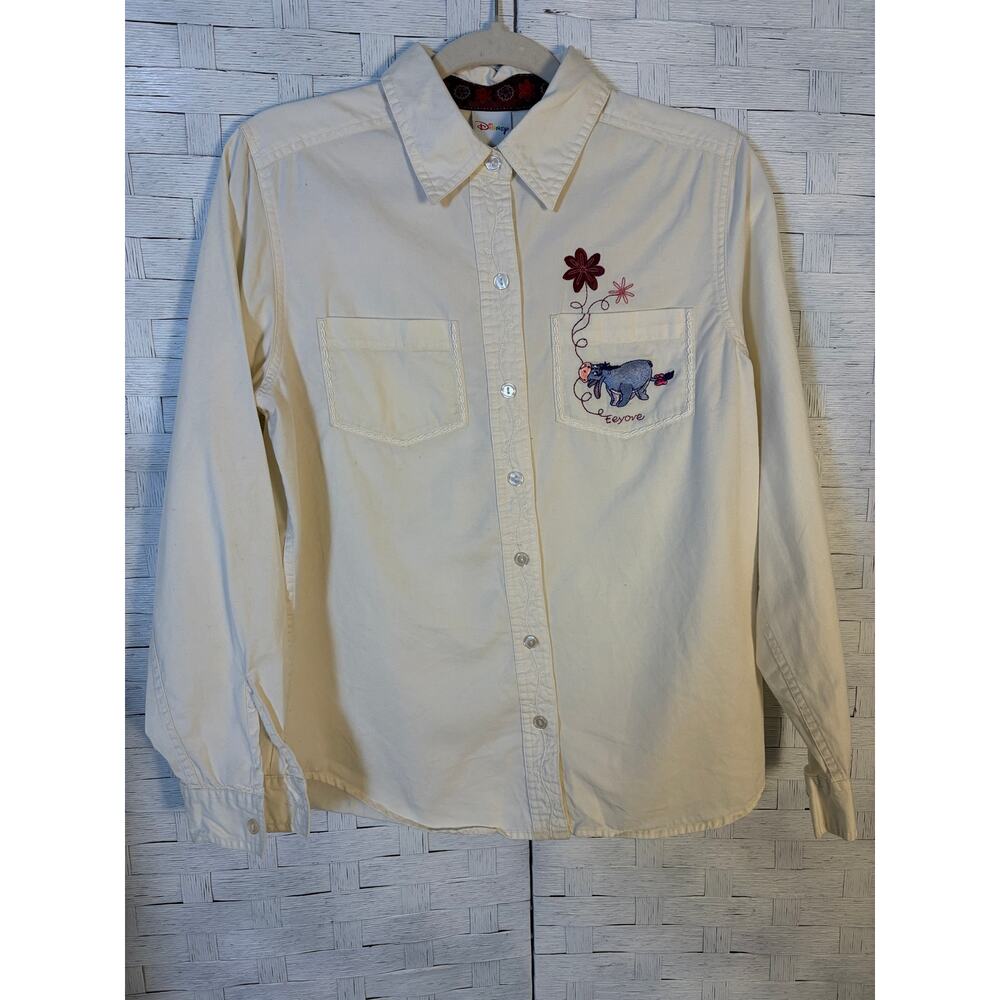 Vintage Disney button blouse embroidered Eeyore Winnie the Pooh character